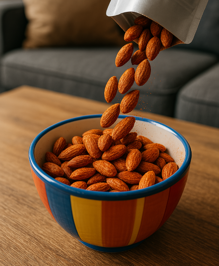 Snack Mandeln in Schüssel